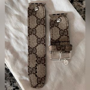 Limited Edition Sivella Band in Upcycled Brown Webbed GG with Brown Edge Paint